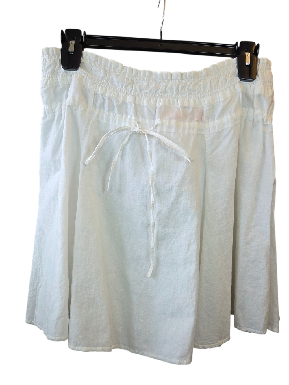 Joe Fresh White Drawstring A-Line Linen Blend Mini Skirt Size Med - Picture 2 of 6